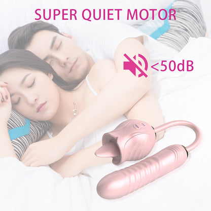 New Rose Full Court Flower Generation 6 G-spot Tongue Licking Vibration Constant Temperature Double Headed Female Masturbation Device Female Fun Products