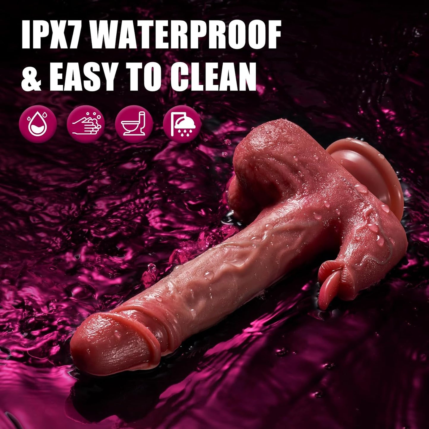 8.7 Inches Heating & Licking Realistic Dildo Vibrator With 3 Thrusting Modes
