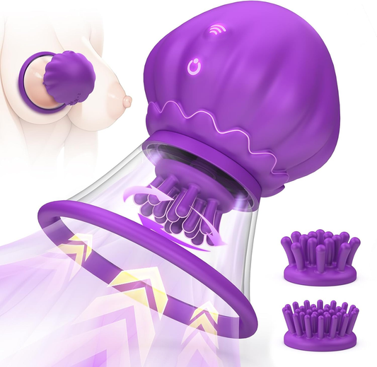 JellyNip Jellyfish Rotating Nipple Vibrator Detachable Suction Cup (1 Pcs) - Kisvibe