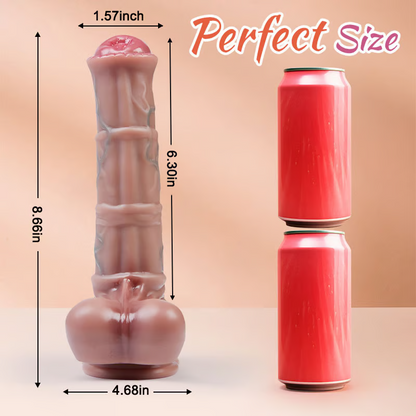 8.66 Inch 3 Telescopic Swing 10 Vibrating Heating Horsewhip Monster Dildo