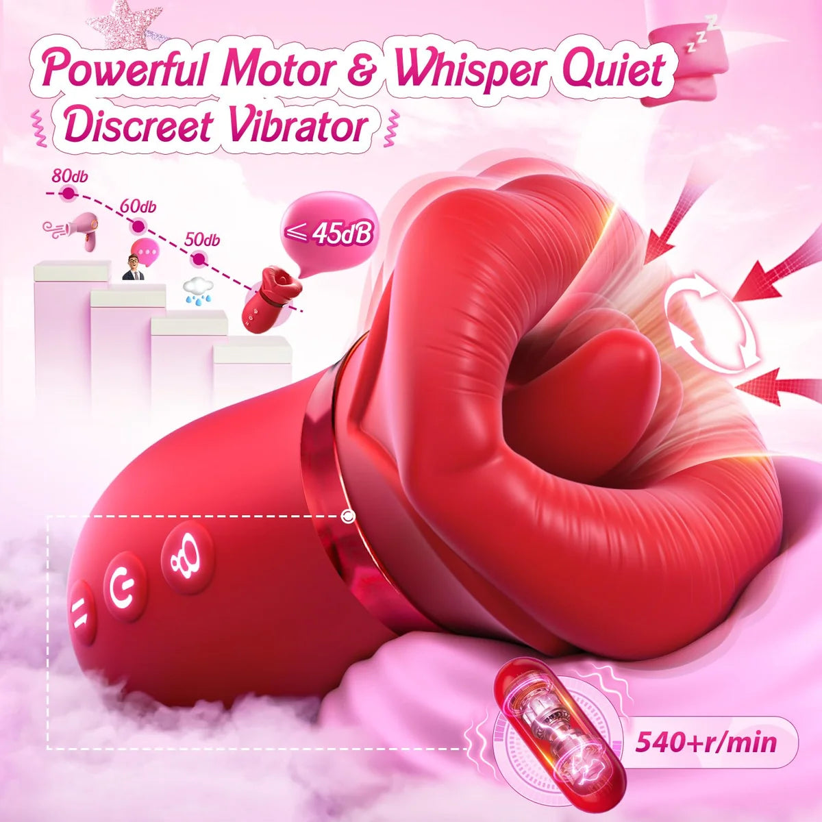 Big Mouth Rose Vibrator Sucking Biting Clit Stimulator