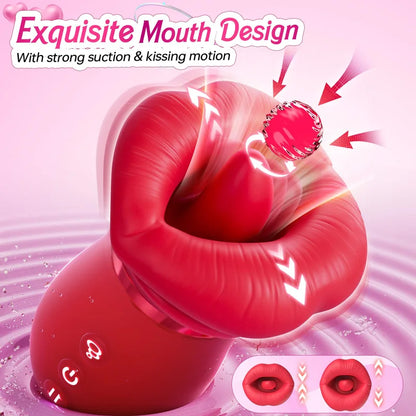 Big Mouth Rose Vibrator Sucking Biting Clit Stimulator