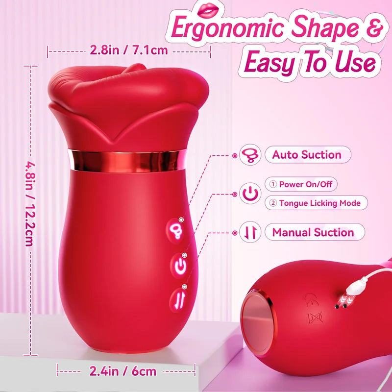 Big Mouth Rose Vibrator Sucking Biting Clit Stimulator