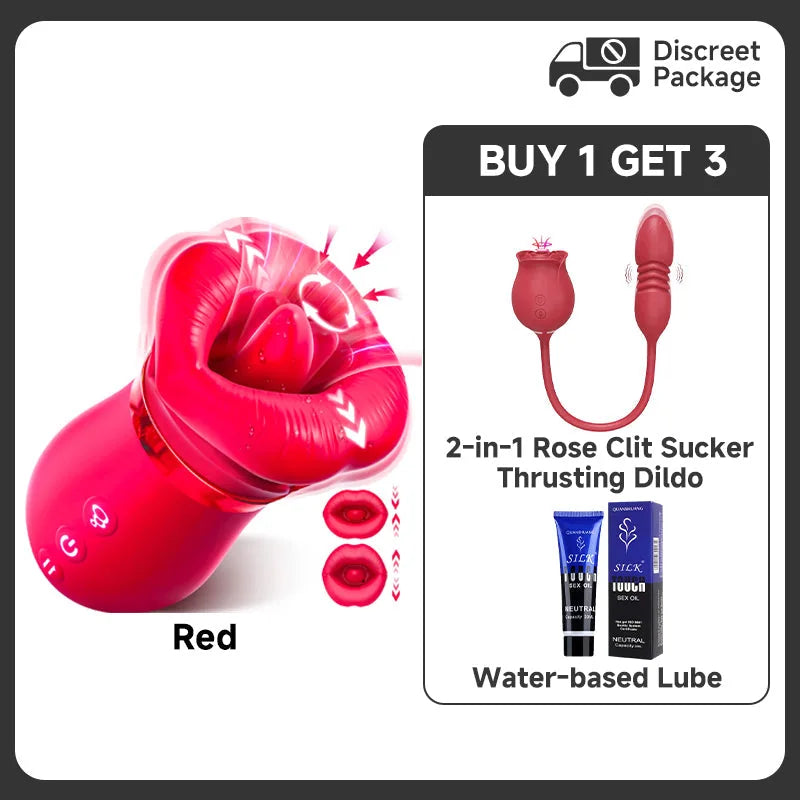 Big Mouth Rose Vibrator Sucking Biting Clit Stimulator