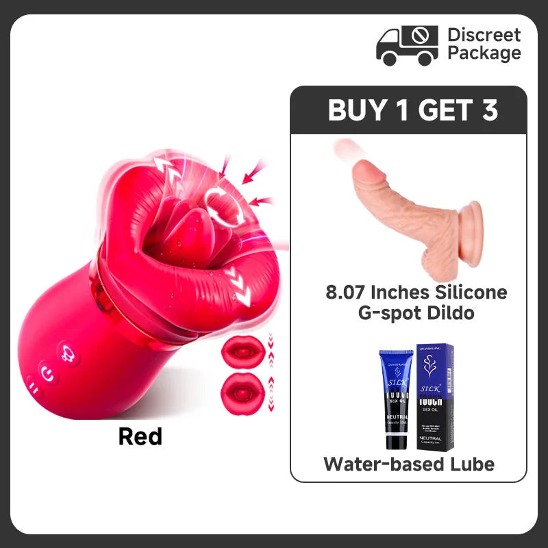 Big Mouth Rose Vibrator Sucking Biting Clit Stimulator