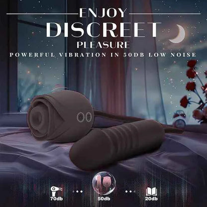 Black Rose -2026 Upgraded Rose Clit Sucking G-spot Dildo Bodysafe Silicone