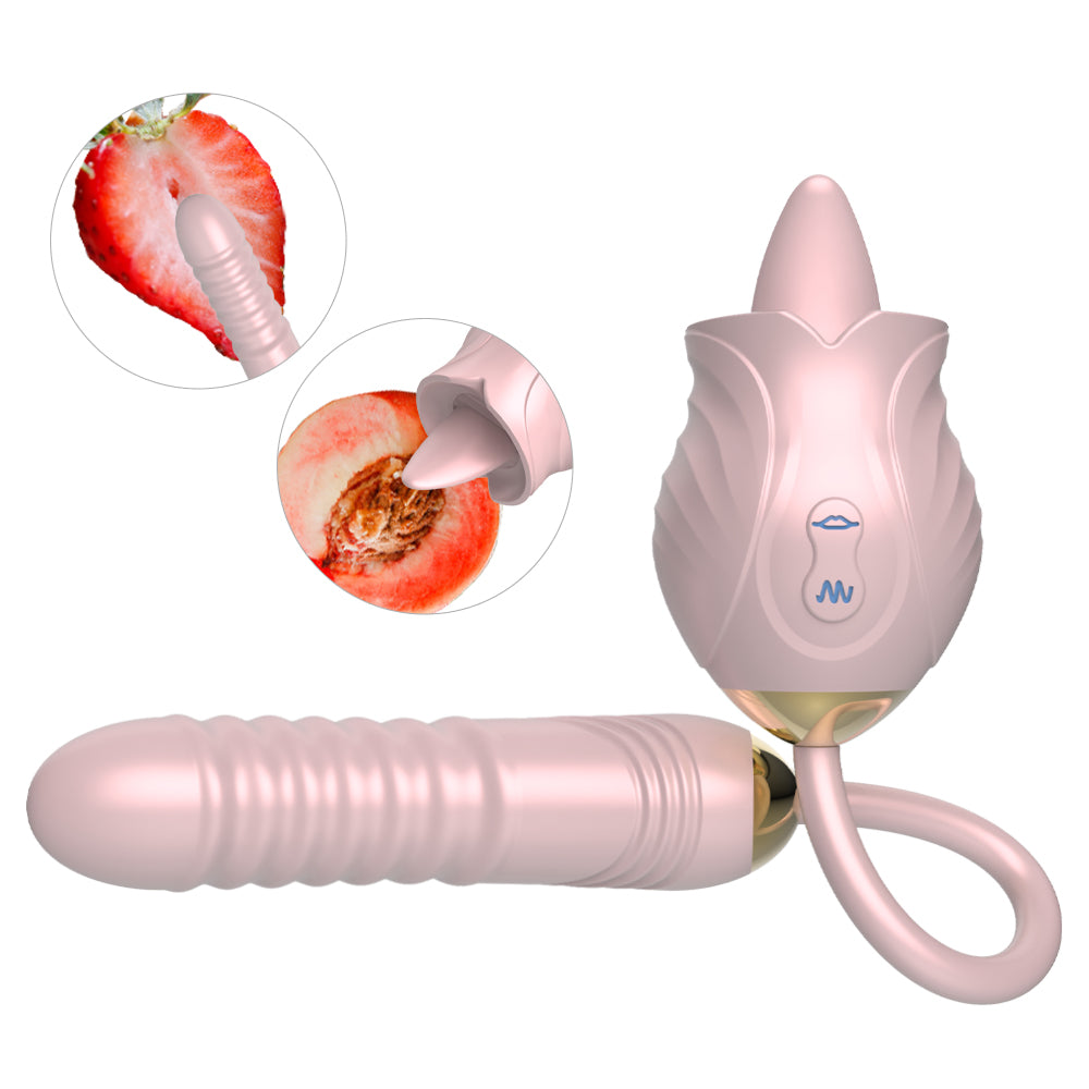 New Rose Full Court Flower Generation 6 G-spot Tongue Licking Vibration Constant Temperature Double Headed Female Masturbation Device Female Fun Products