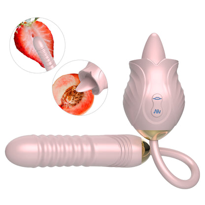New Rose Full Court Flower Generation 6 G-spot Tongue Licking Vibration Constant Temperature Double Headed Female Masturbation Device Female Fun Products