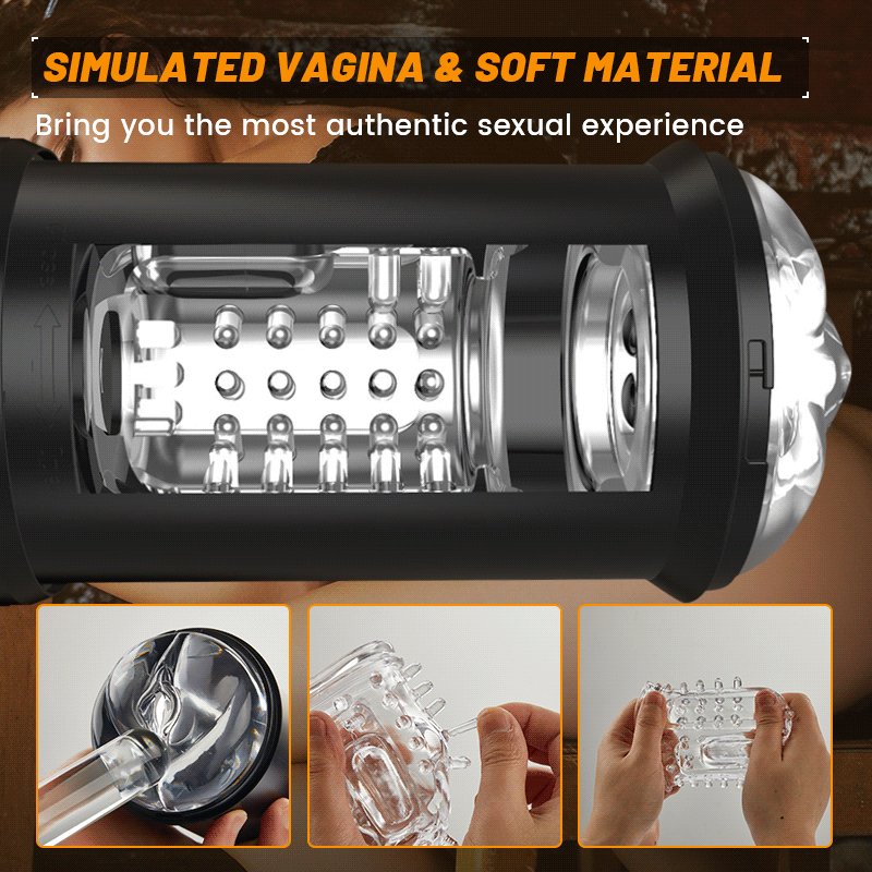 Retractable Rotating & Sucking Deep Throat Male Masturbator