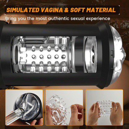 Retractable Rotating & Sucking Deep Throat Male Masturbator