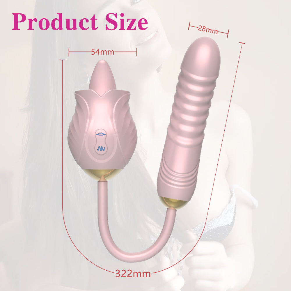 New Rose Full Court Flower Generation 6 G-spot Tongue Licking Vibration Constant Temperature Double Headed Female Masturbation Device Female Fun Products