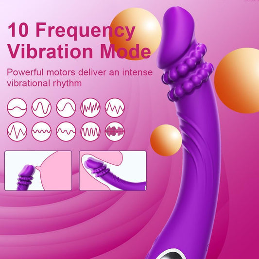 10 Vibration Modes G-spot Dildo Vibrator With Pearls