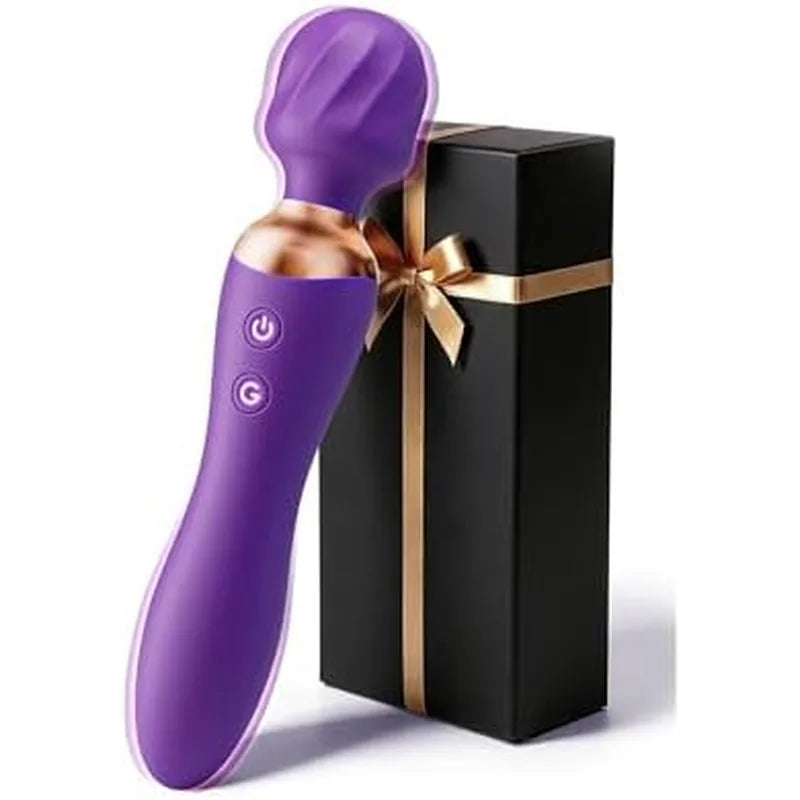 Dual-Ended Dildo Vibrator Wand - 24 Vibration Patterns Couple Clitoral Nipple Weight Toys