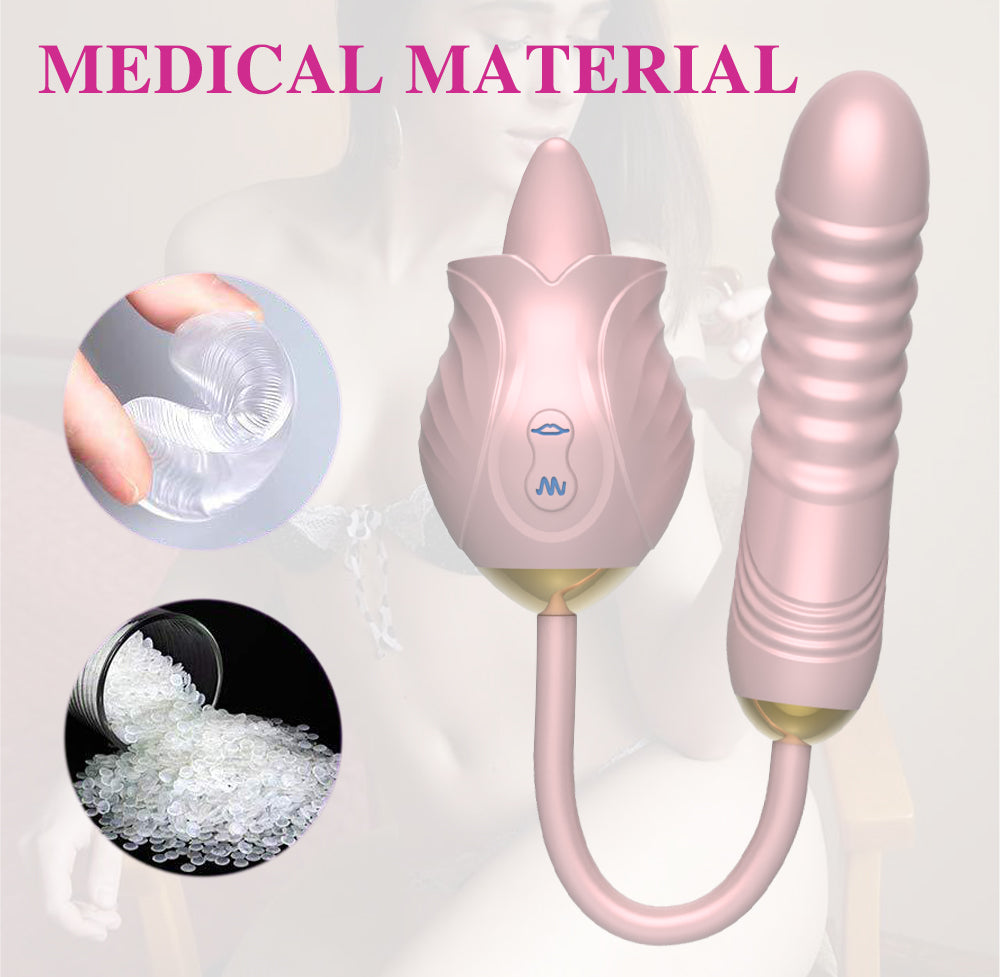 New Rose Full Court Flower Generation 6 G-spot Tongue Licking Vibration Constant Temperature Double Headed Female Masturbation Device Female Fun Products