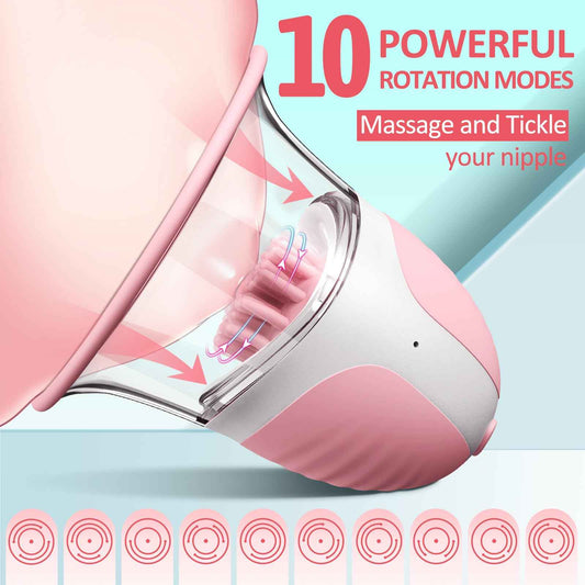 NipTwist Rotating Nipple Suction Vibrator Set 10 Modes for Couple (2 Pcs)