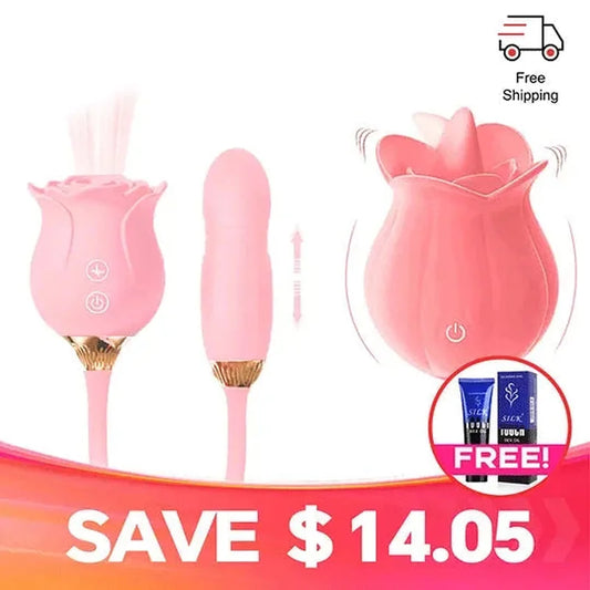 Includes 2 Bestselling Toys - 2-in-1 Rose Vibrator & Rose Clitoral Licker