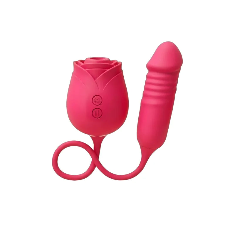 Black Rose -2026 Upgraded Rose Clit Sucking G-spot Dildo Bodysafe Silicone