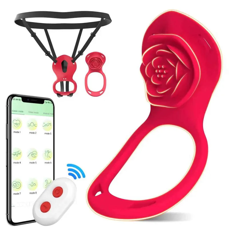 strap-on rose cock ring loop