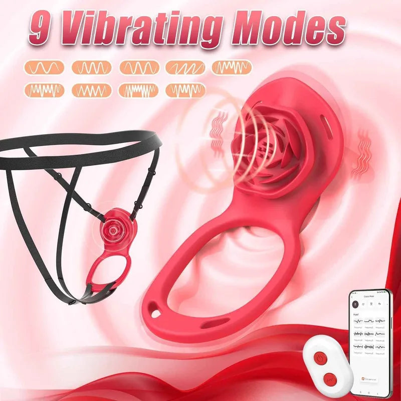strap-on rose cock ring loop
