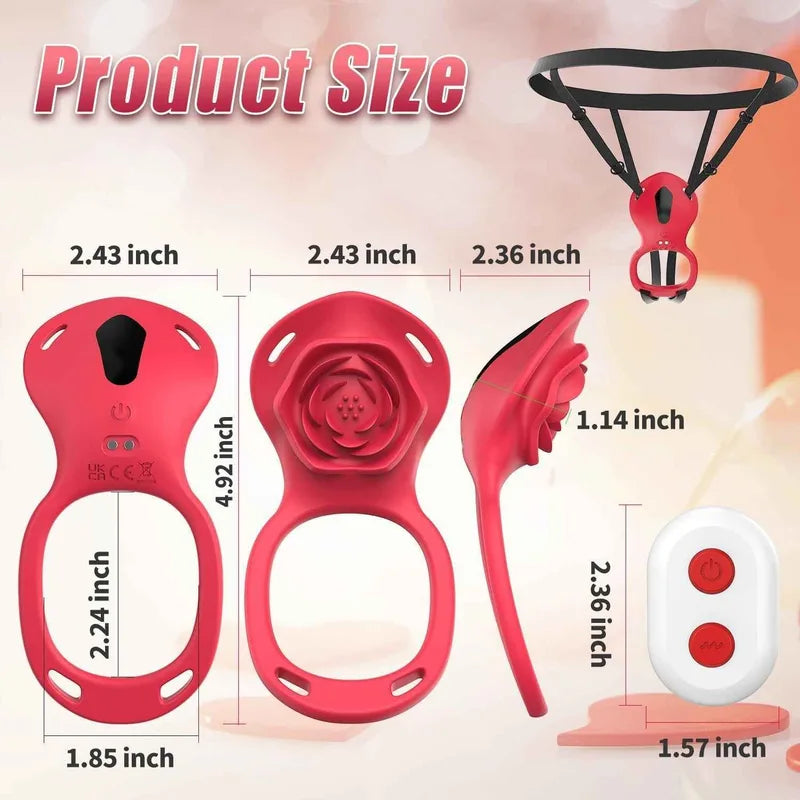 strap-on rose cock ring loop