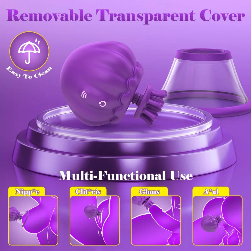 JellyNip Jellyfish Rotating Nipple Vibrator Detachable Suction Cup (1 Pcs)