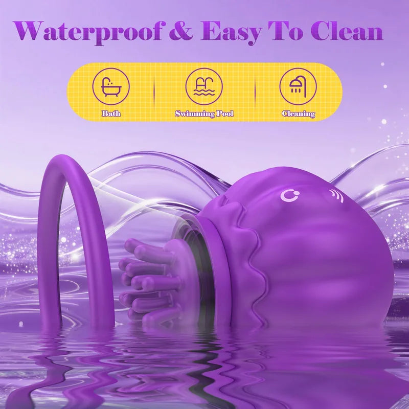 JellyNip Jellyfish Rotating Nipple Vibrator Detachable Suction Cup (1 Pcs)