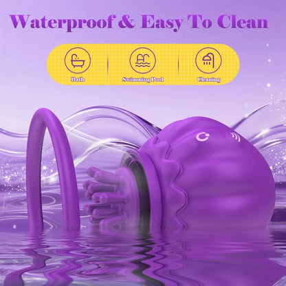 JellyNip Jellyfish Rotating Nipple Vibrator Detachable Suction Cup (1 Pcs)