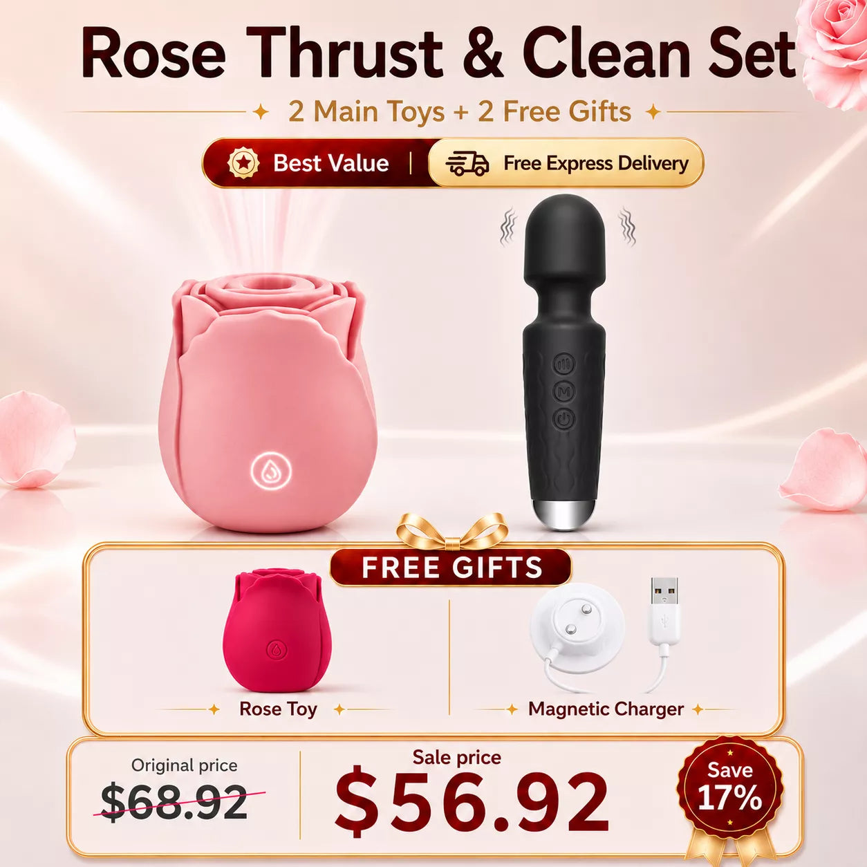 Best Value Set - Pink Rose Toy