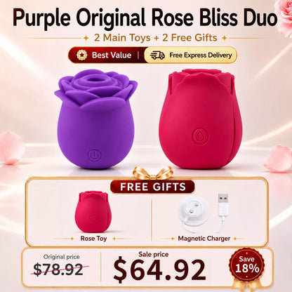 Best Value Set - Rose Clit Sucker Sucking Vibrator