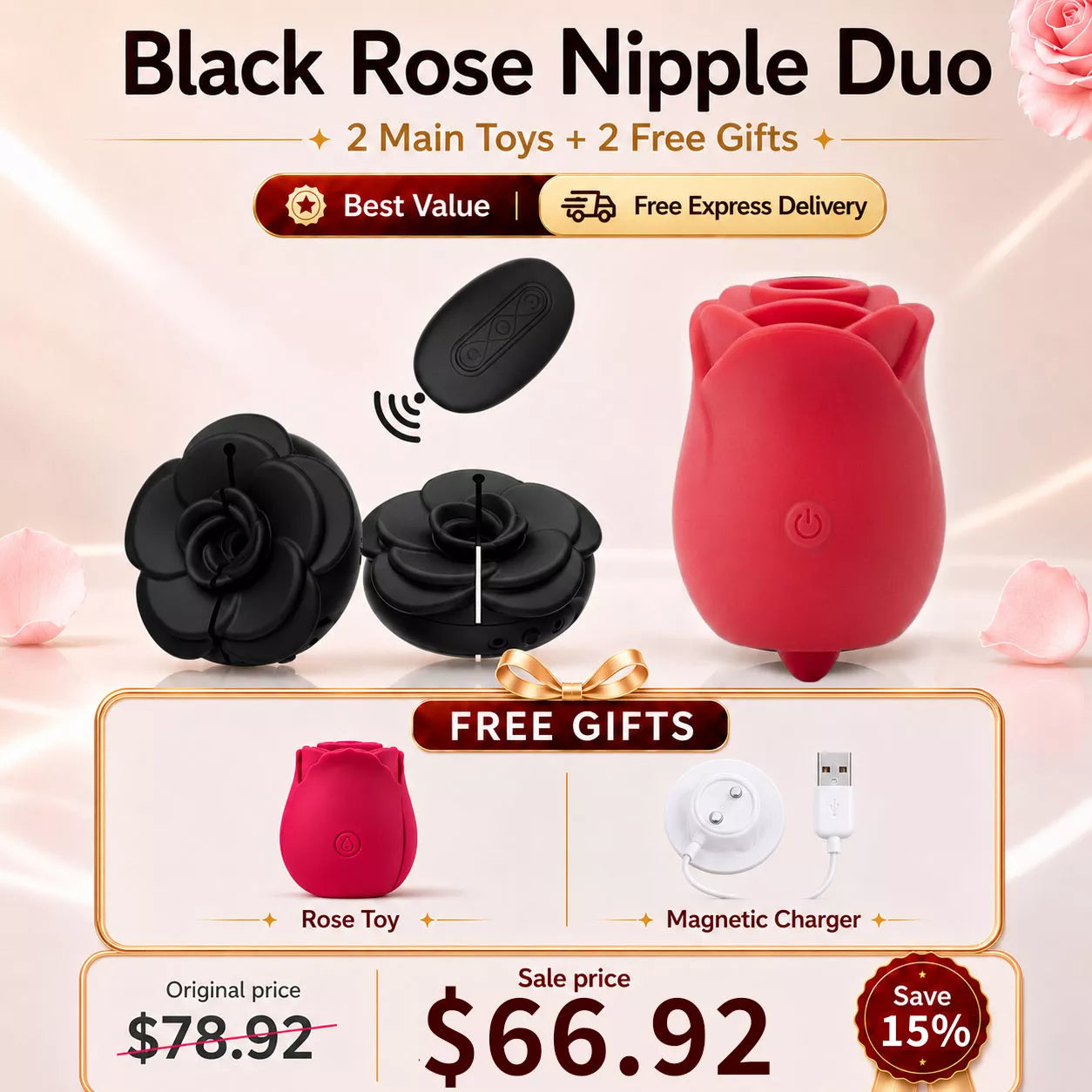 Best Value Set - Vibrating Nipple Clamps