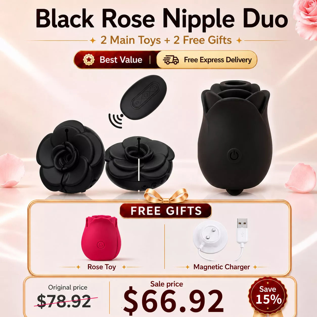 Best Value Set - Vibrating Nipple Clamps