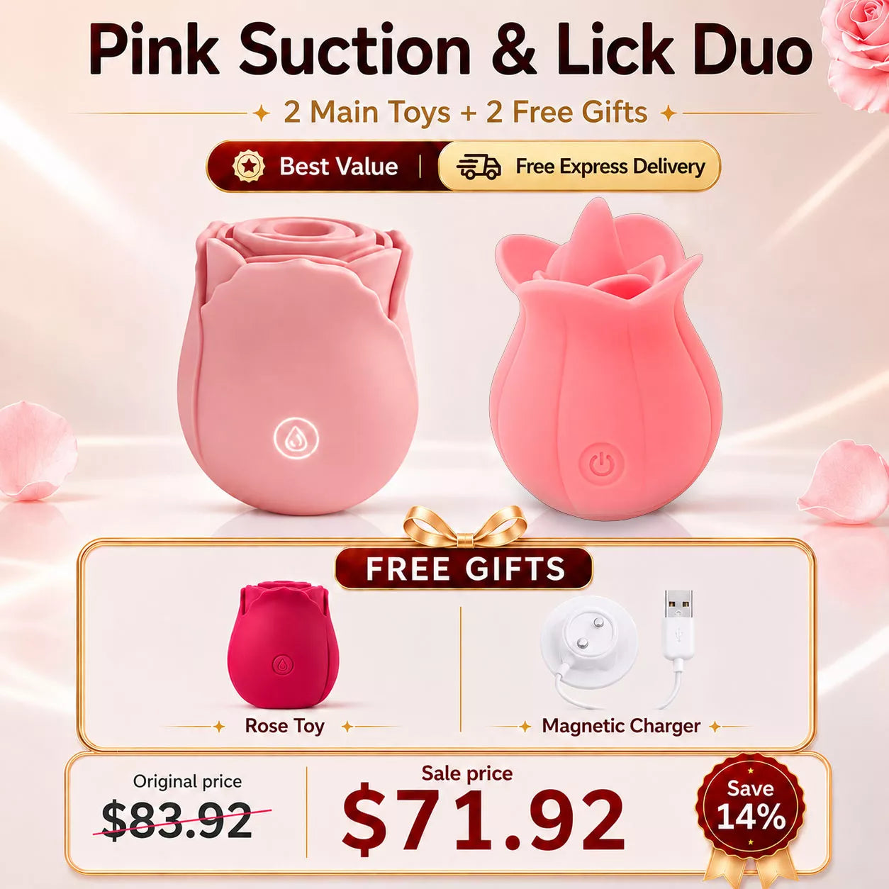 Best Value Set - Pink Rose Toy