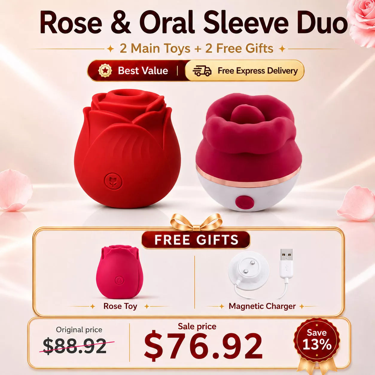 Best Value Set - Rose Clitoral Sucker Sex Toy