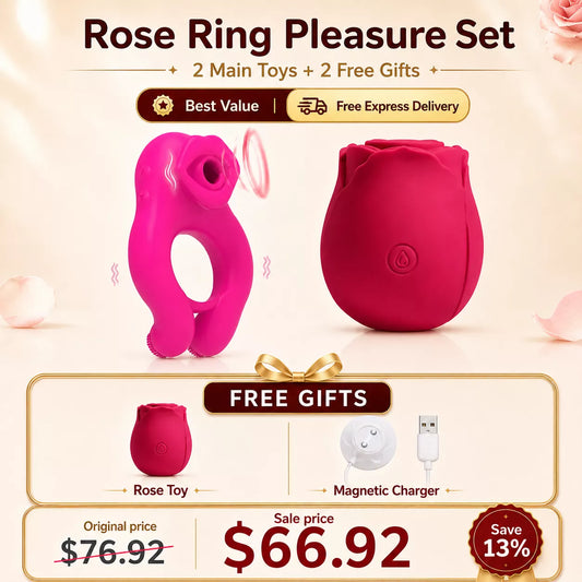 Mouth Sucking & Vibrating Cock Ring With Clit Sucker|Dual Pleasure Clitoral