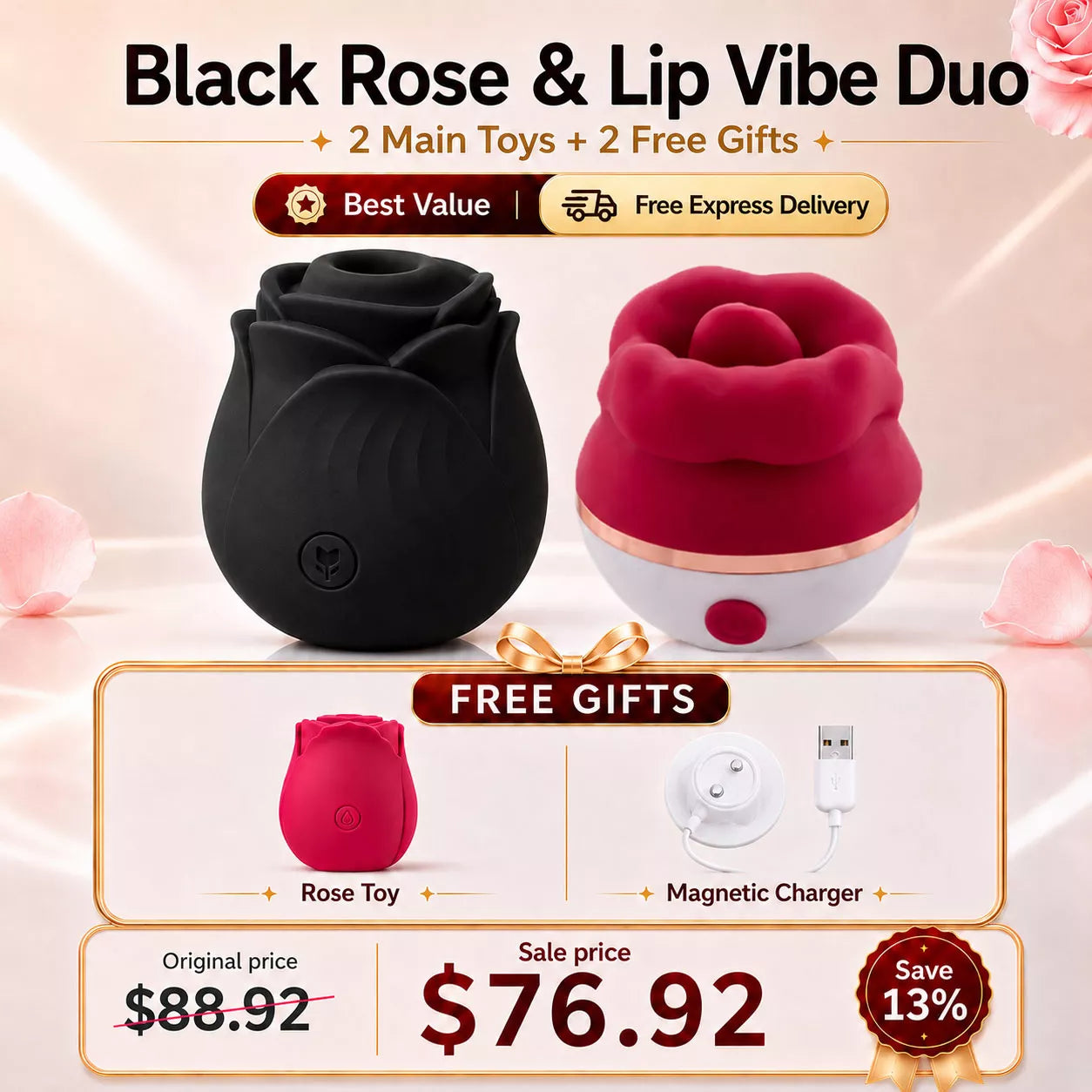 Best Value Set - Rose Clitoral Sucker Sex Toy