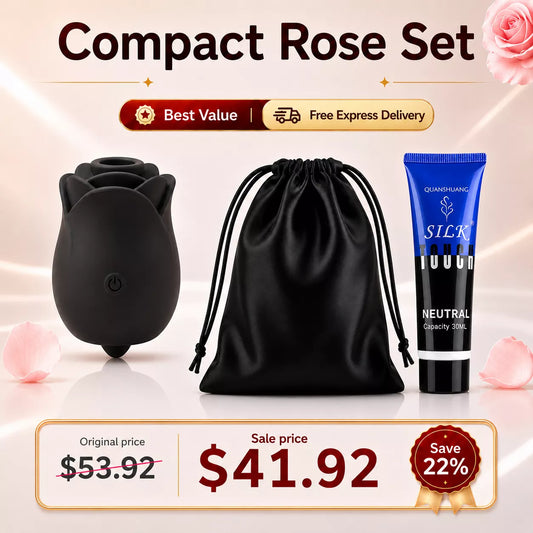 2 in 1 Rose Sucking & Tongue Licking Black Rose Toy