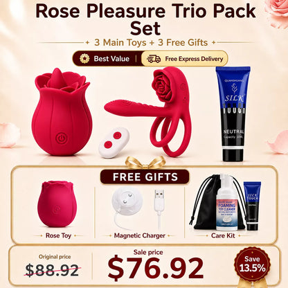 Best Value Set - Rose Licking Vibrator