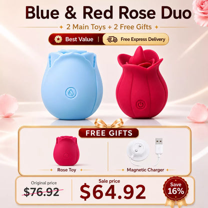 Best Value Set - Rose Licking Vibrator