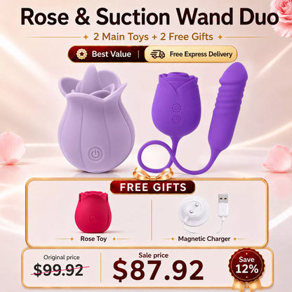 Best Value Set - Rose Licking Vibrator