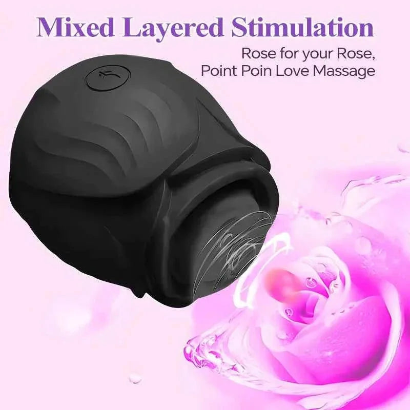 LIMITED EDITION Black Amora - Rose Suction Toy Waterproof Pleasure