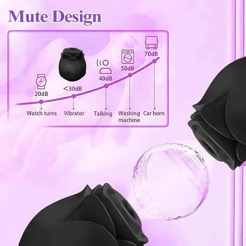 LIMITED EDITION Black Amora - Rose Suction Toy Waterproof Pleasure