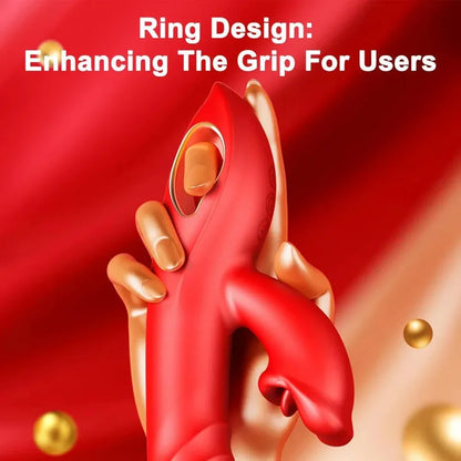 Mouth-Shaped Biting G Spot Thrusting Dildo Vibrator