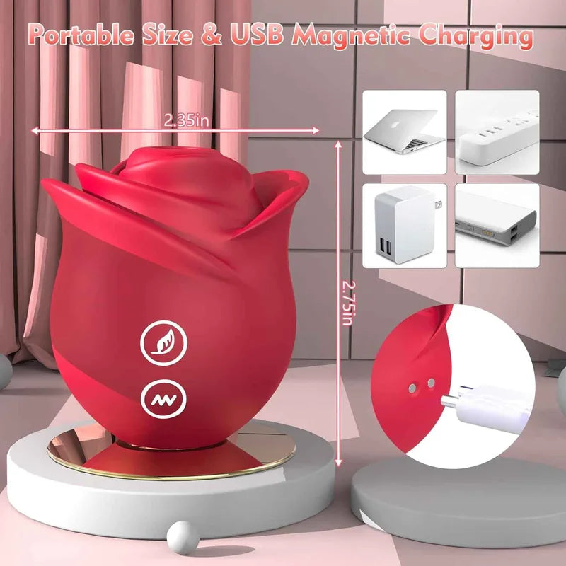 PetalWhisper Rose Suction Vibrator Soft Petals 10 Modes