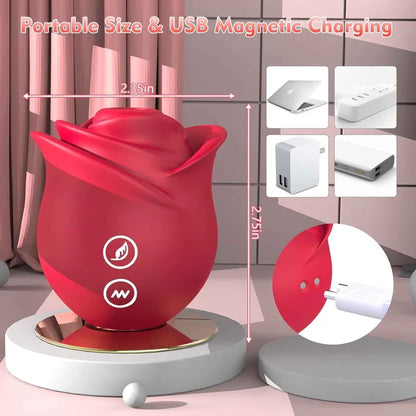 PetalWhisper Rose Suction Vibrator Soft Petals 10 Modes