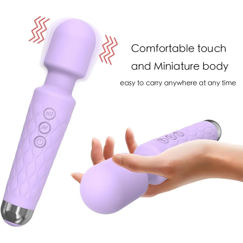 Power Wand Massager for Women – 20 Vibration Modes, Rechargeable
