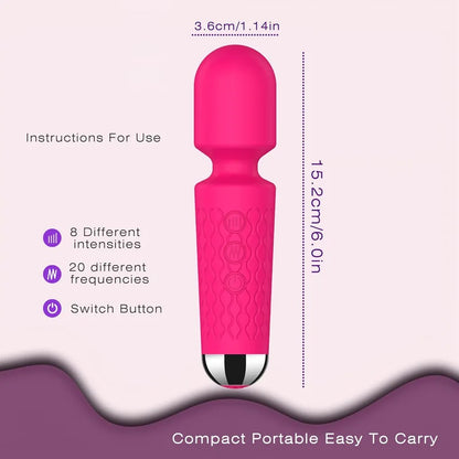 Power Wand Massager for Women – 20 Vibration Modes, Rechargeable