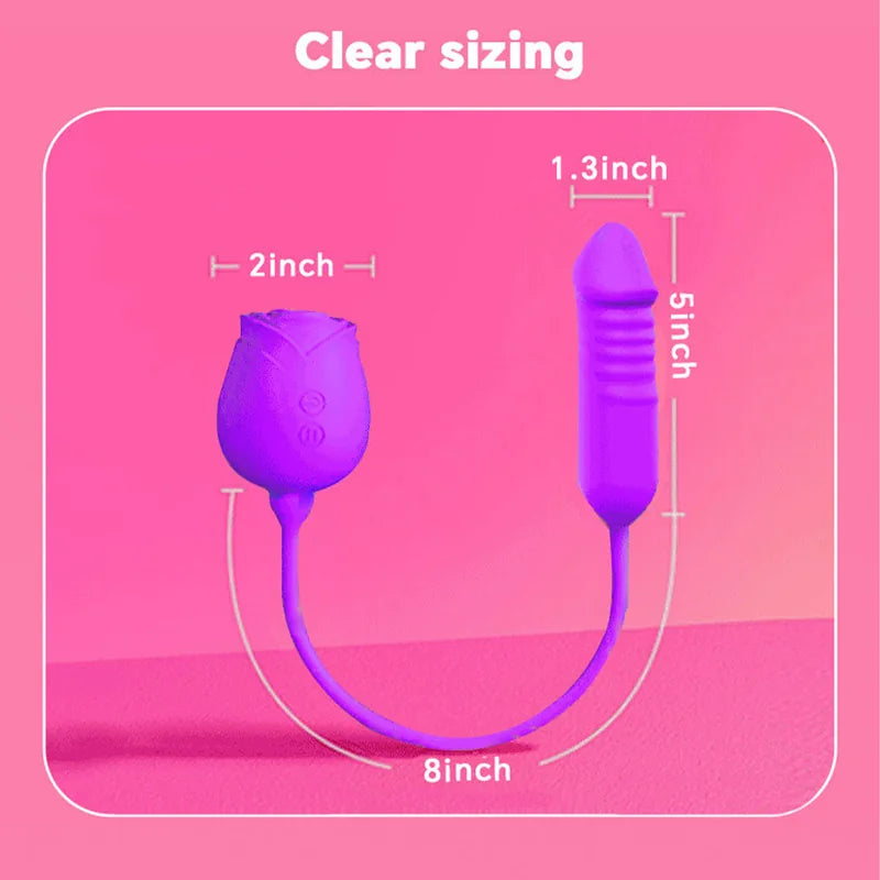 Purple Rose 2026 Upgraded Rose Clit Sucking G-spot Dildo Bodysafe Silicone