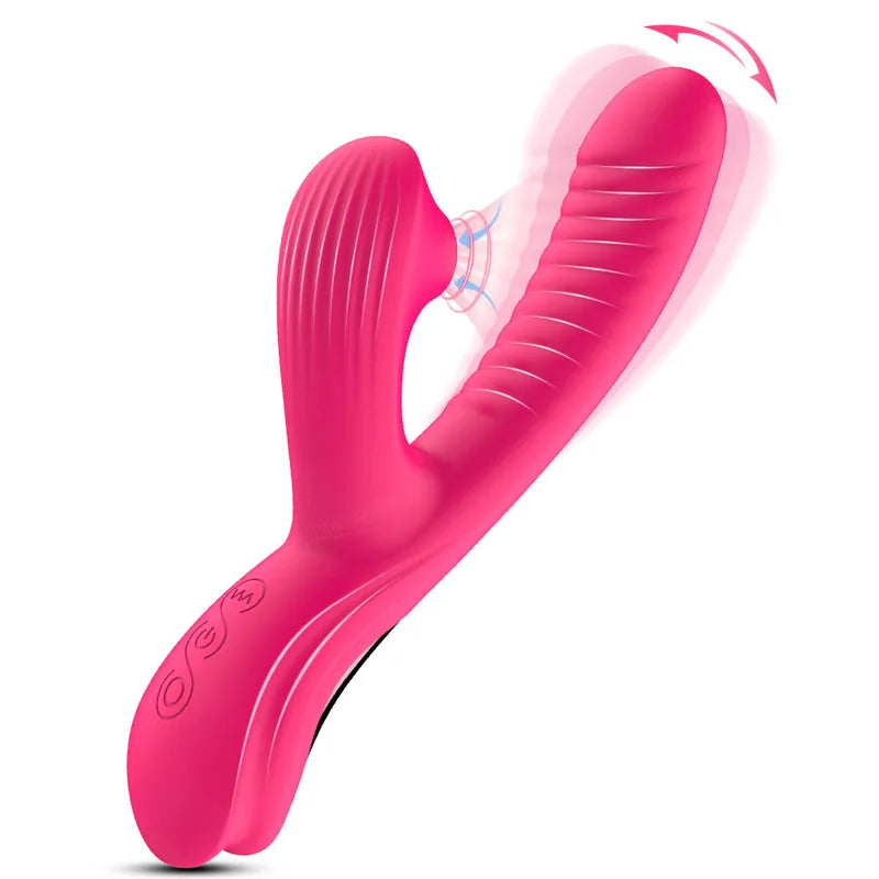 Rabbit Vibrator With Suction Come-hither For Clit & G-spot Pleasure