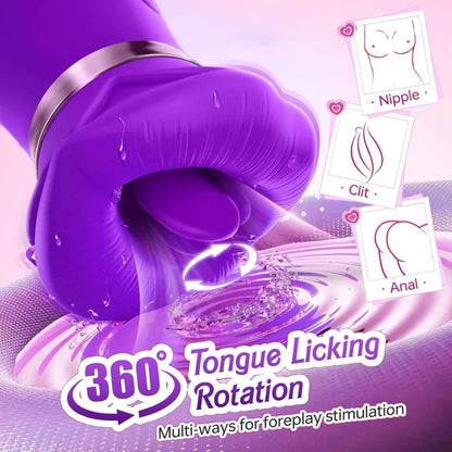Realistic Tongue Vibrator App-Controlled Kissing Sucking Vibrator