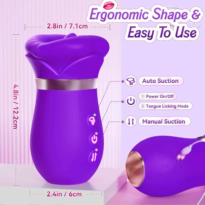 Realistic Tongue Vibrator App-Controlled Kissing Sucking Vibrator
